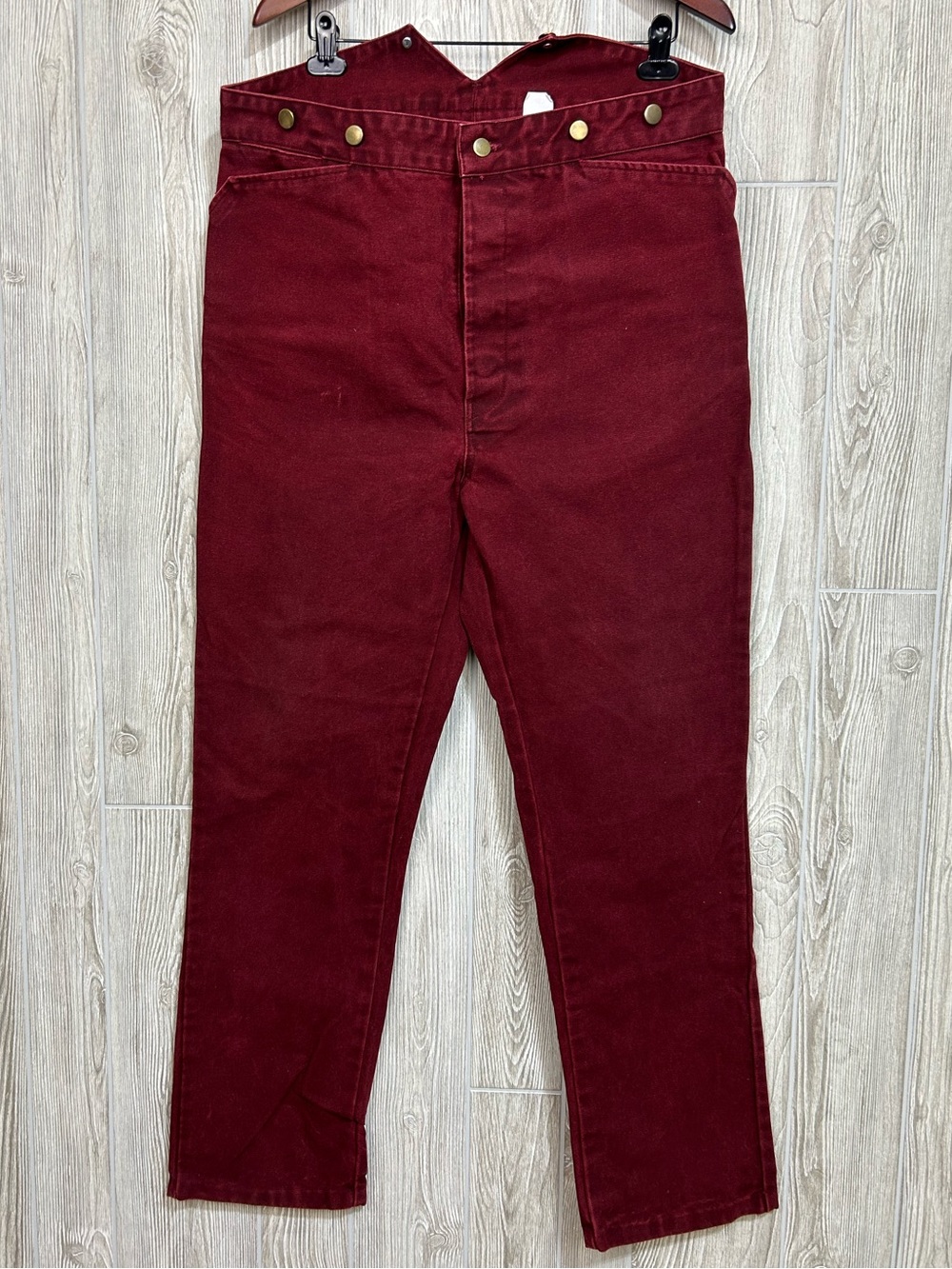 Frontier Classics "Sierra" Crimson Burgundy Cotton Canvas Frontier Trousers 38